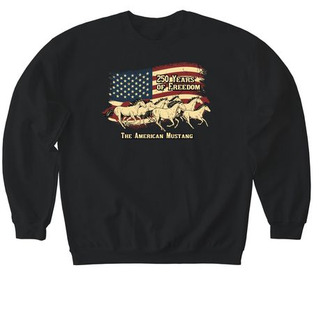 250 Years of Freedom (Dark Colors), a Black Softstyle Crewneck Sweatshirt