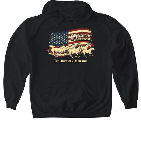 250 Years of Freedom (Dark Colors), a Black Gildan Softstyle Pullover Hoodie