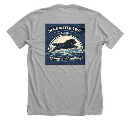 NCNE Water Test Apparel, a Athletic Heather Premium Unisex Tee (back-view)