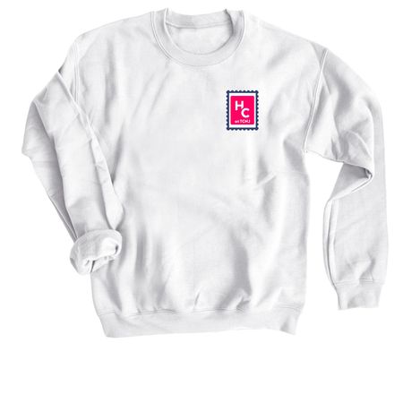 Postcard - Her Campus at TCNJ, a White Crewneck Sweatshirt