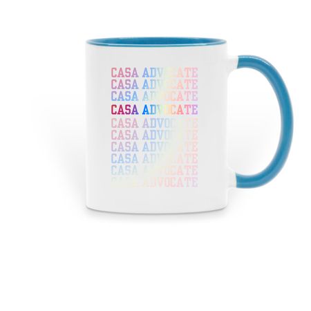 Colorful CASA Advocate Mug, a Light Blue Two-Tone Ceramic Mug