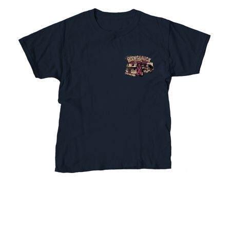 Breast Cancer T-shirt, a Navy Youth Unisex Tee