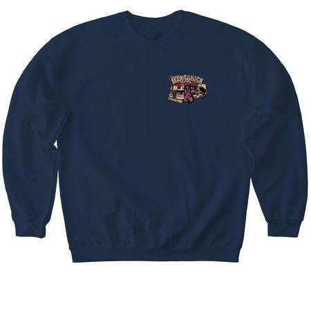 Breast Cancer T-shirt, a Navy Softstyle Crewneck Sweatshirt
