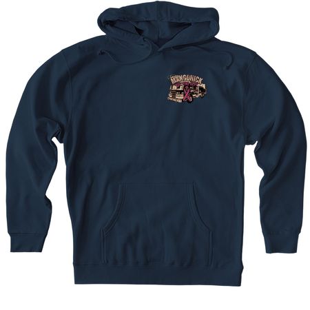 Breast Cancer T-shirt, a Navy Heavyweight Pullover Hoodie