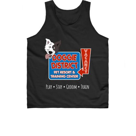 Doggie District Mantra, a Black Classic Unisex Tank Top