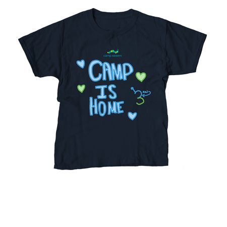 Camp is Home, a Navy Youth Unisex Tee