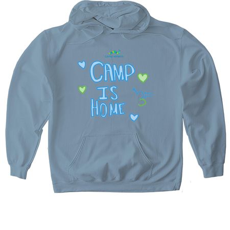 Camp is Home, a Stone Blue Gildan Softstyle Pullover Hoodie
