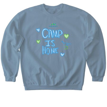Camp is Home, a Stone Blue Softstyle Crewneck Sweatshirt