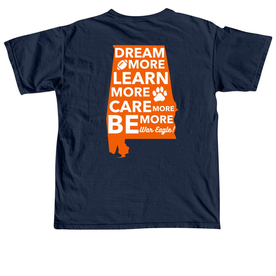 Iron Bowl - War Eagle, a True Navy Comfort Colors Unisex Tee (back-view)