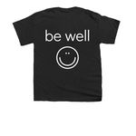 BeWell Smiley Tee, a Black Youth Unisex Tee (back-view)