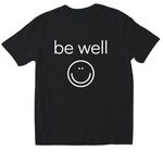BeWell Smiley Tee, a Black Softstyle Cotton Tee (back-view)