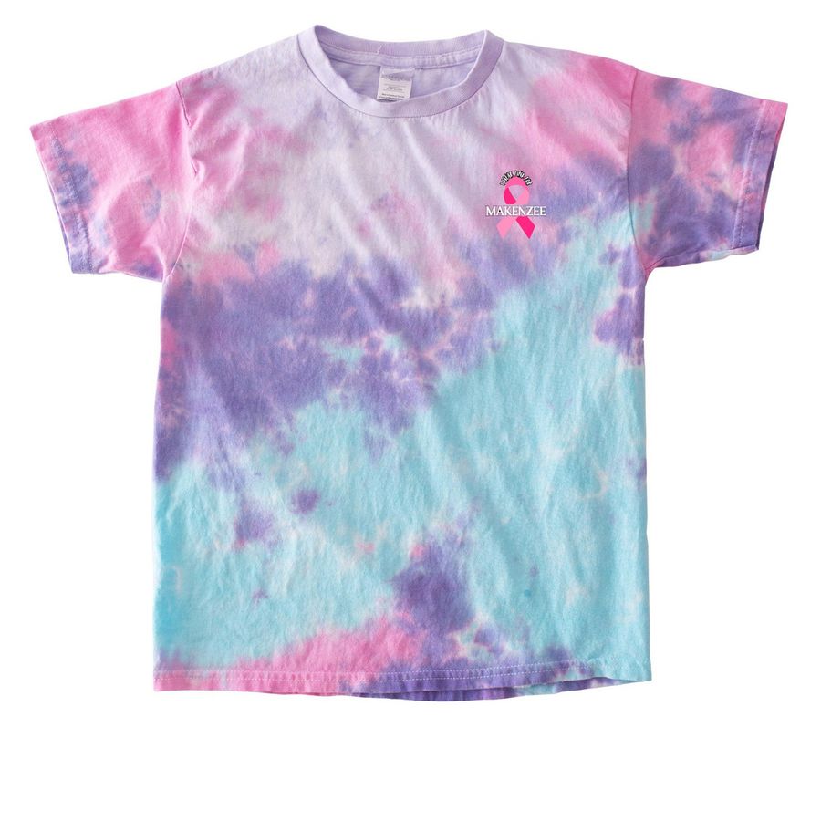 Youth I Wear Pink for Makenzee, a Cotton Candy Youth Tie Dye Tee