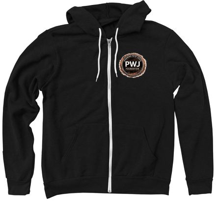 Pwj Foundation T-Shirts, a Black Zip Up Hoodie