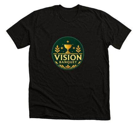 Vision Banquet Crest Tee, a Black Heather Premium Unisex Tee