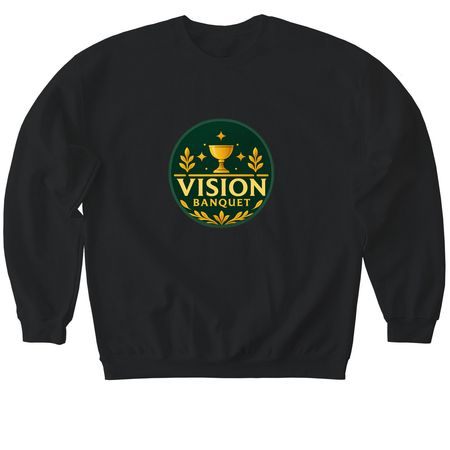 Vision Banquet Crest Tee, a Black Softstyle Crewneck Sweatshirt