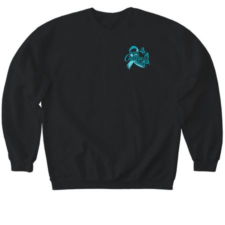 Spreading Ovarian Cancer Awareness&nbsp;, a Black Softstyle Crewneck Sweatshirt