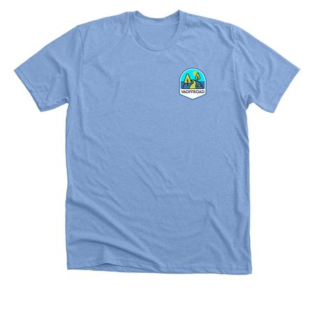 Peters Mill Run Bronco, a Heather Carolina Blue Premium Unisex Tee (back-view)