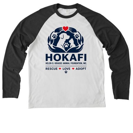 HOKAFI GEAR, a Space Black/ Bright White Allmade Eco Triblend Colorblock Raglan Long Sleeve Tee