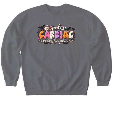 Sonographer Halloween, a Charcoal Softstyle Crewneck Sweatshirt