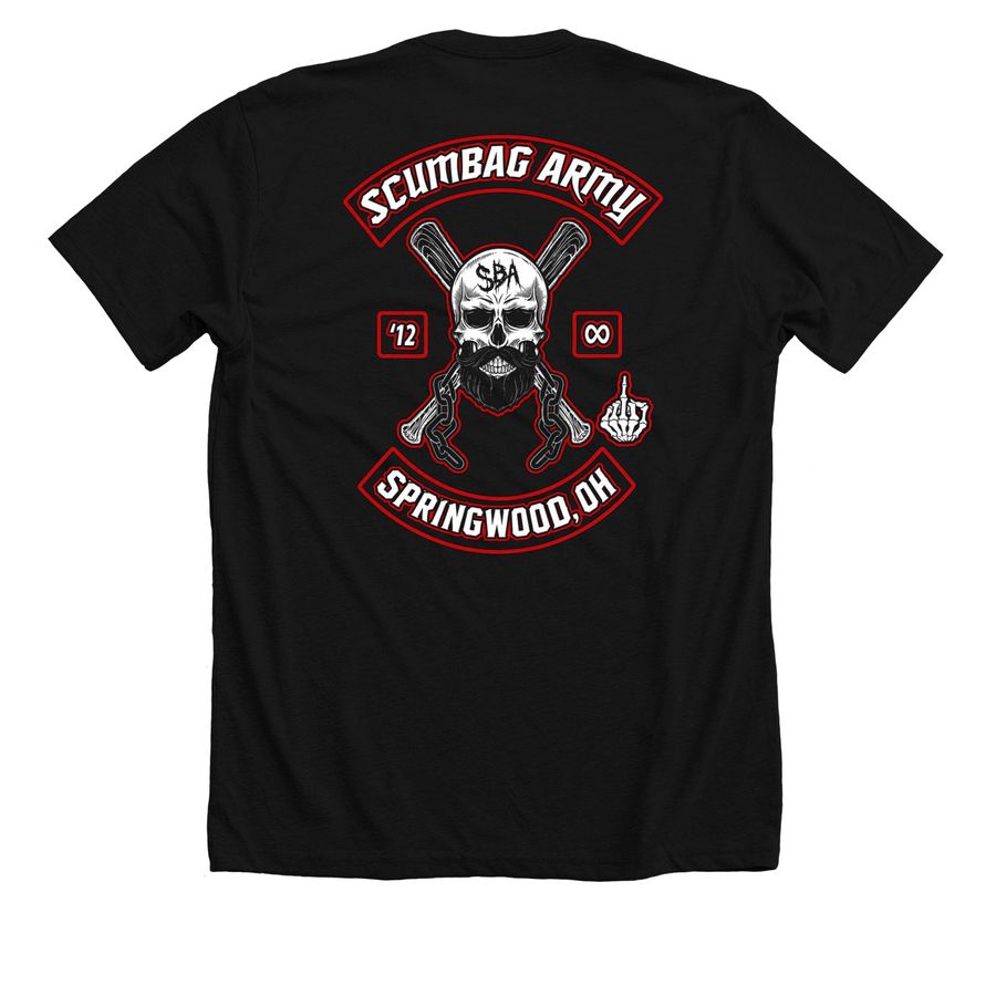 SBA Flywheel, a Solid Black Blend Premium Unisex Tee (back-view)