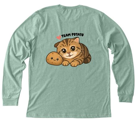 Team Potato, a Heather Dusty Blue Premium Long Sleeve Tee