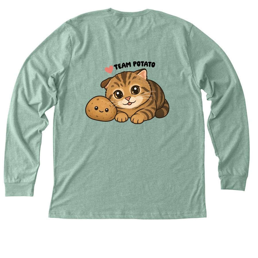 Team Potato, a Heather Dusty Blue Premium Long Sleeve Tee