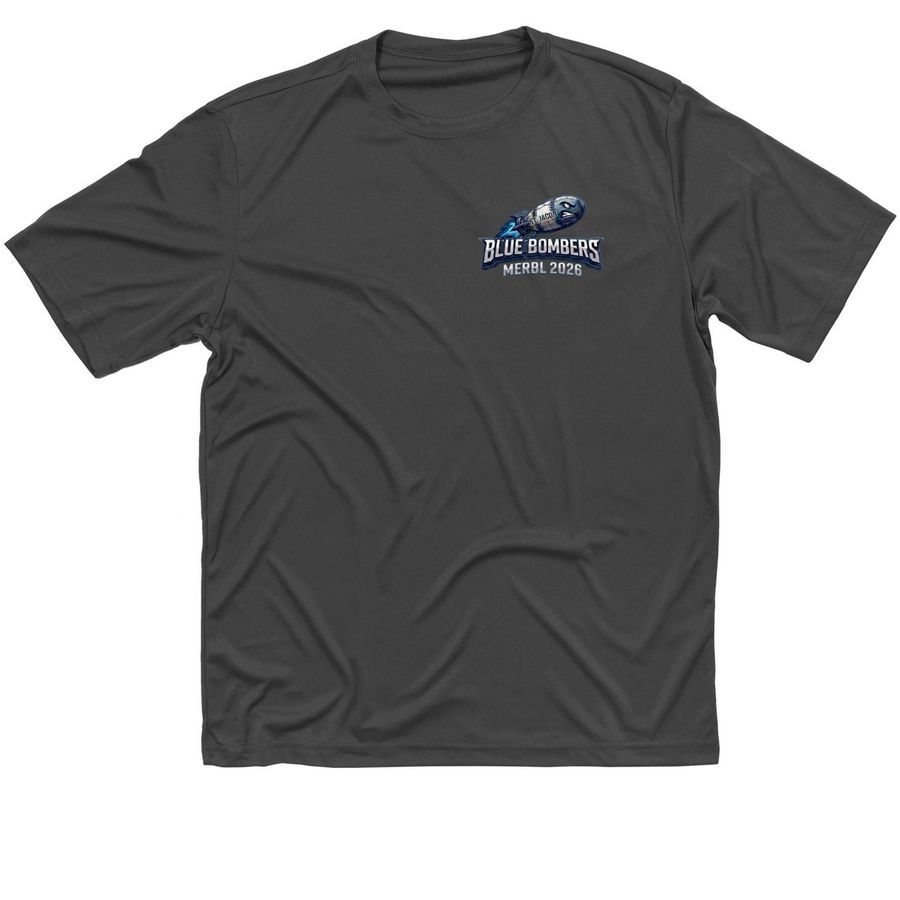 Blue Bombers Activewear, a Iron Grey Classic Performance Tee