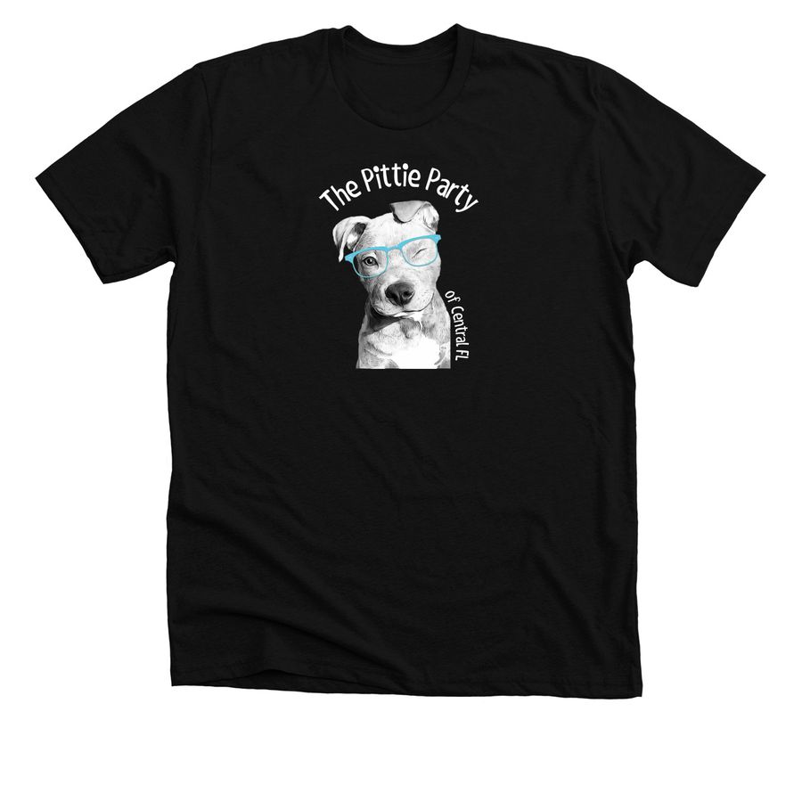 The Pittie Party Glasses, a Solid Black Blend Premium Unisex Tee