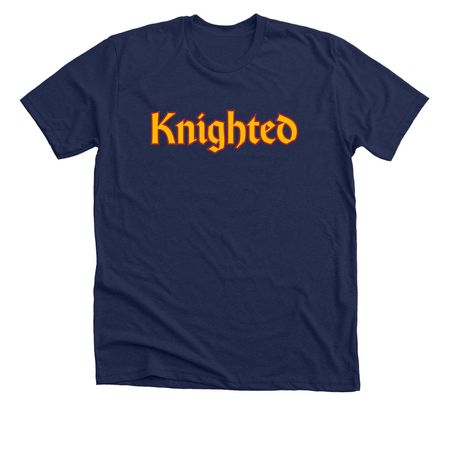 Knighted Logo Shirt, a Solid Navy Blend Premium Unisex Tee