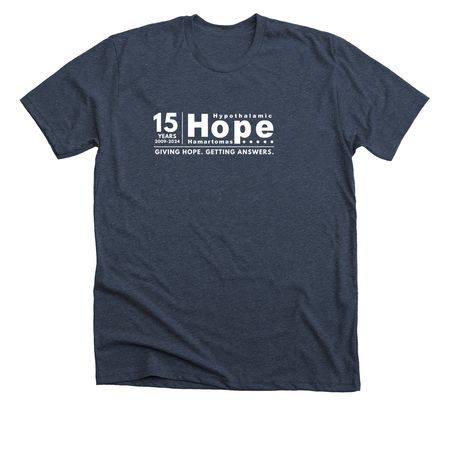 15th Anniversary Hope for HH (Adult), a Heather Midnight Navy Premium Unisex Tee