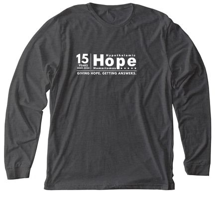 15th Anniversary Hope for HH (Adult), a Dark Grey Heather Premium Long Sleeve Tee