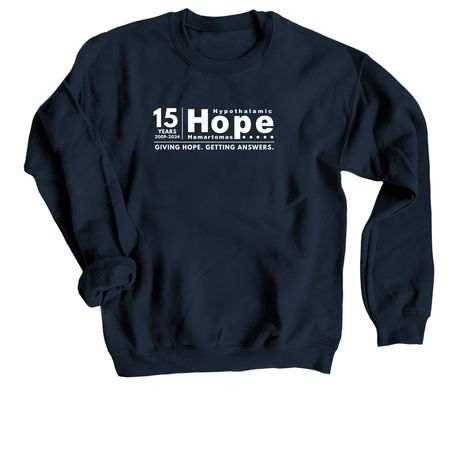 15th Anniversary Hope for HH (Adult), a Navy Crewneck Sweatshirt