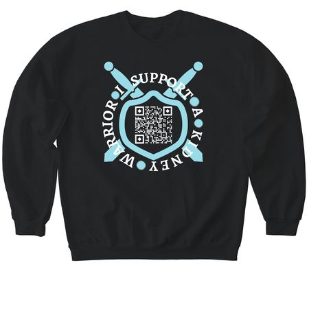 I Support A Kidney Warrior, a Black Softstyle Crewneck Sweatshirt