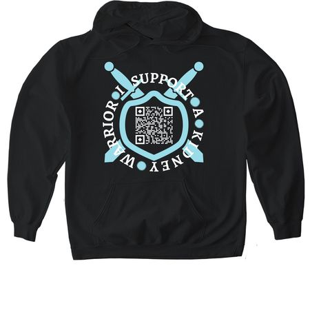 I Support A Kidney Warrior, a Black Gildan Softstyle Pullover Hoodie