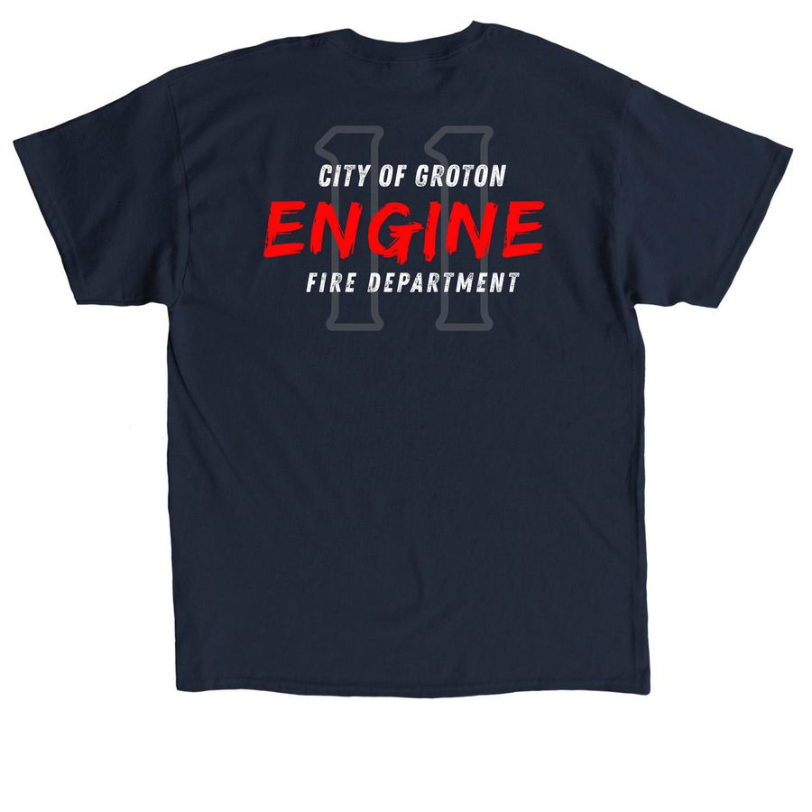 Engine 11 - GCFD (2), a Navy Classic Unisex Tee (back-view)