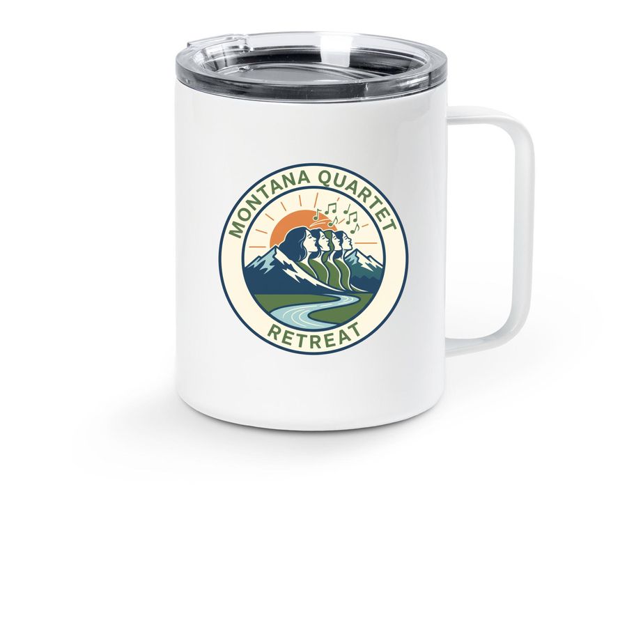 Stainless Steel Mug, a White Stainless Steel Travel Mug