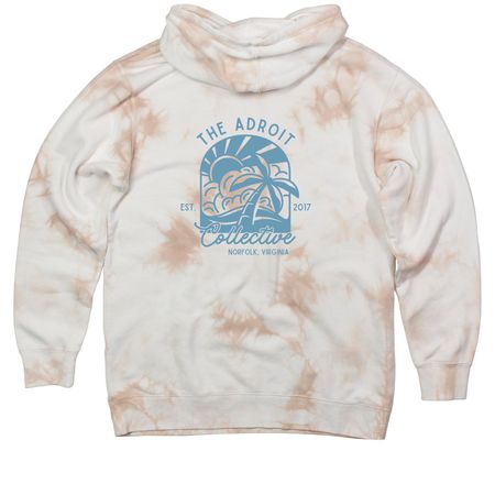 Beachy Keen (BACK DESIGN), a Dusty Pink Tie Dyed Pullover Hoodie