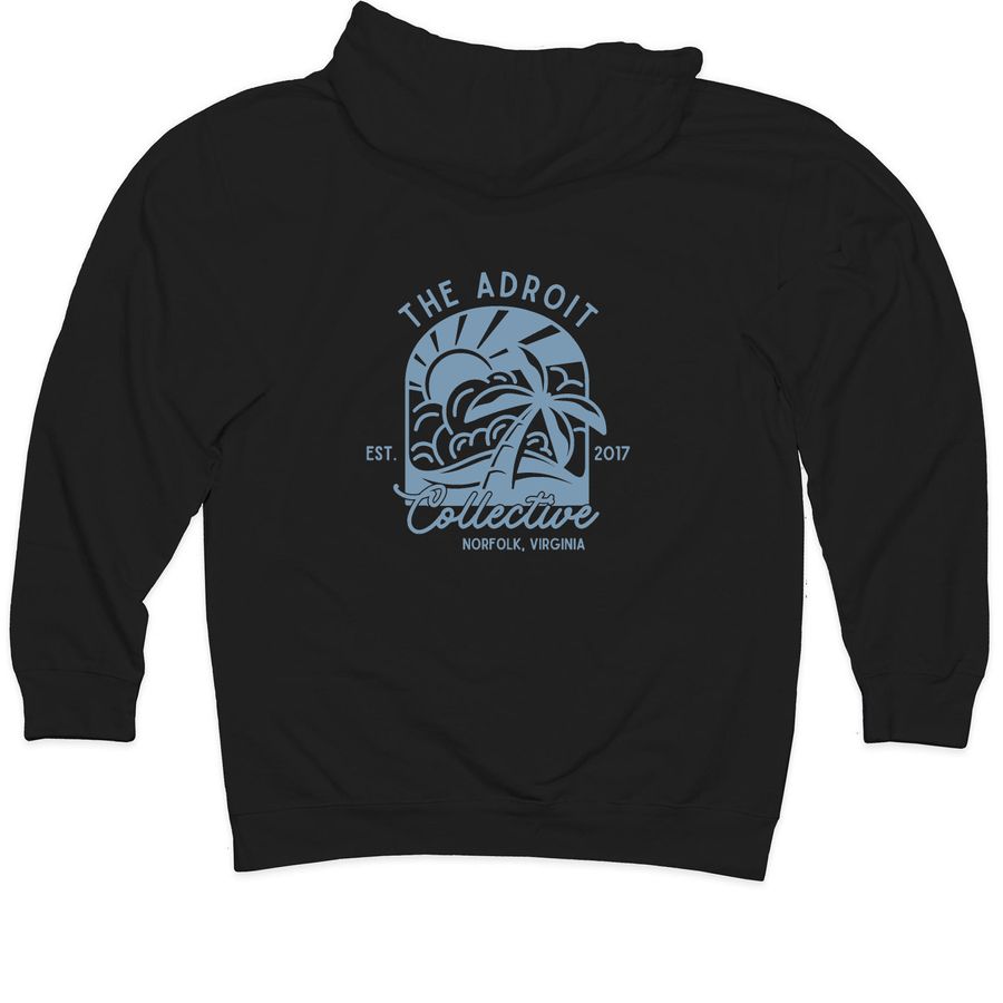 Beachy Keen (BACK DESIGN), a Black Midweight Pullover Hoodie