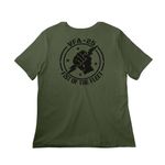 25 logo Womens and youth&nbsp;, a Military Green Women?s Relaxed Cotton Tee (back-view)