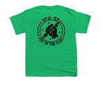 25 logo Womens and youth&nbsp;, a Irish Green Youth Unisex Tee (back-view)