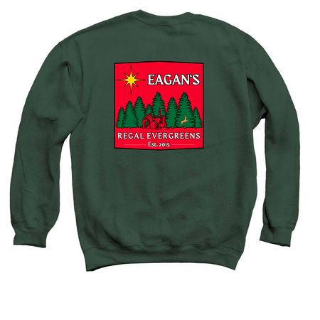 Eagan's Regal Evergreens, a Forest Crewneck Sweatshirt (back-view)