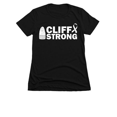 Cliff Strong Dark Colored Apparel, a Black Women's Slim Fit Tee