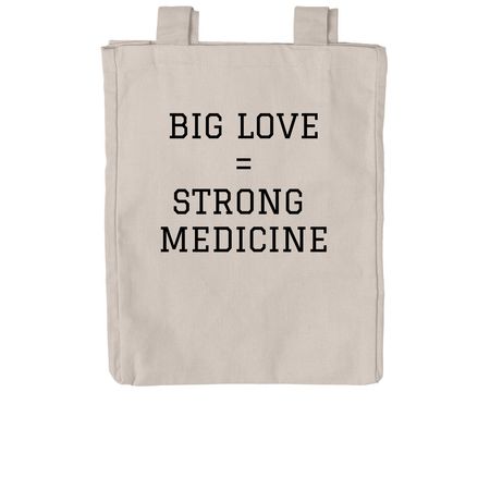 BIG LOVE = STRONG MEDICINE TOTE, a Pumice Reclaimist Everywhere Tote Bag (back-view)