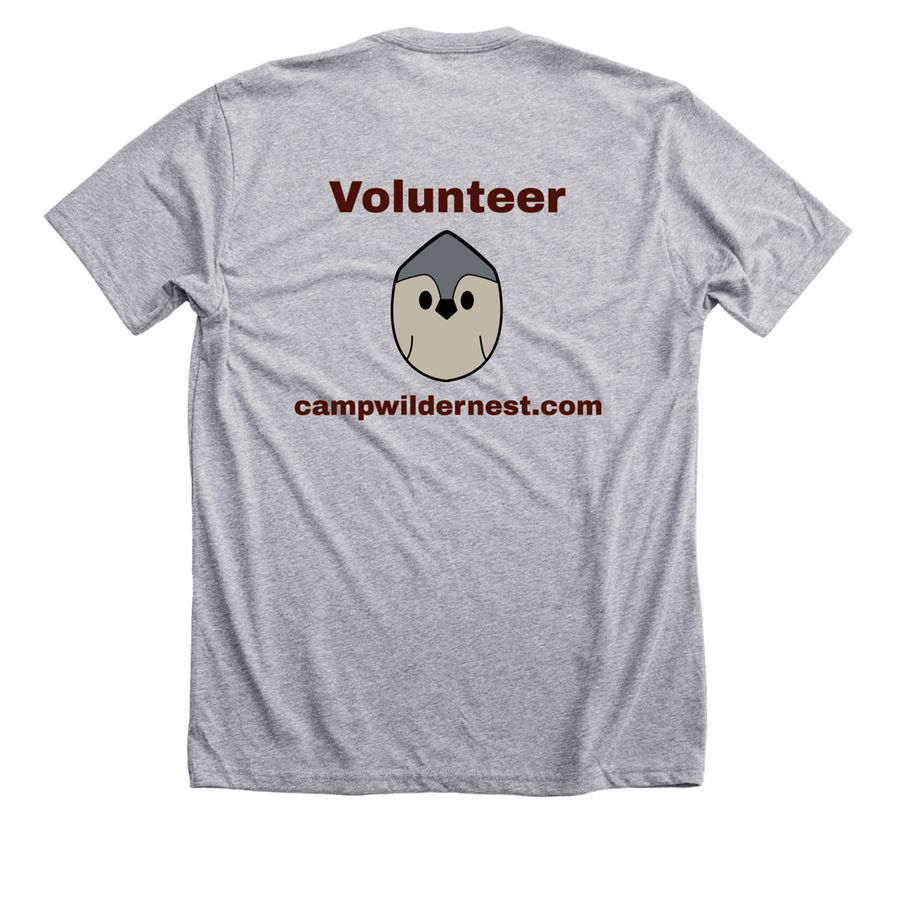 I'm a Camp Wildernest Volunteer!, a Athletic Heather Premium Unisex Tee (back-view)