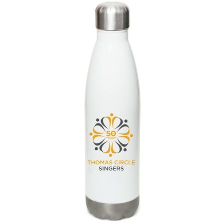 TCS 50th Anniversary Water Bottle, a White Stainless Steel Water Bottle