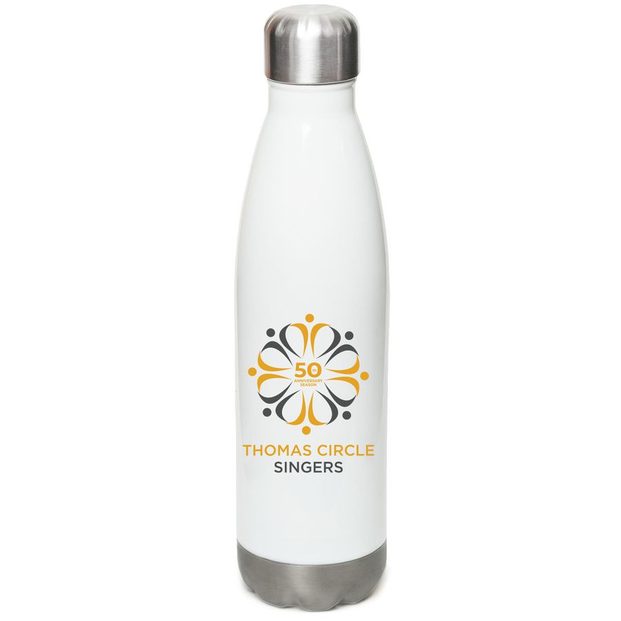 TCS 50th Anniversary Water Bottle, a White Stainless Steel Water Bottle