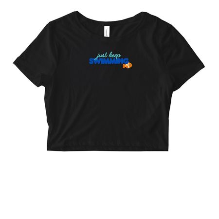 Just Keep Swimming, a Black Women's Fitted Cropped Tee