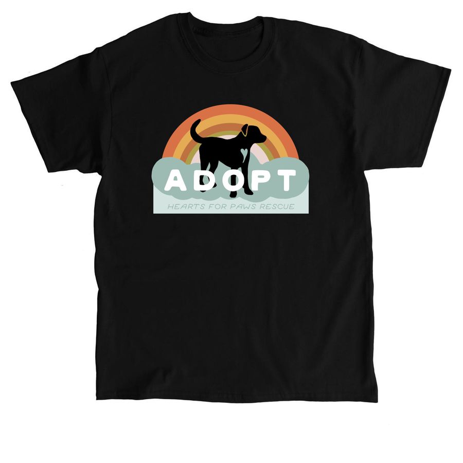 Hearts for Paws Rescue: Adopt, a Black Classic Unisex Tee