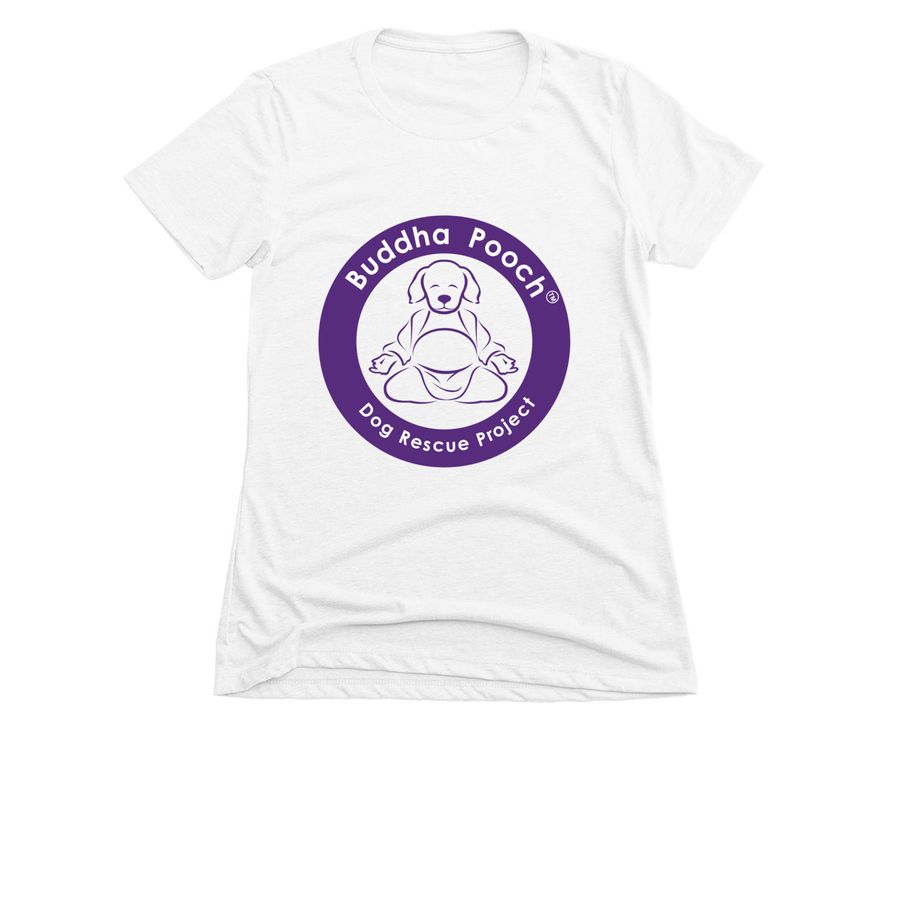 Buddha Pooch Dog Rescue Project Spring Fever, a White Women's Slim Fit Tee