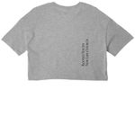 Leaves the 99, a Athletic Heather Women?s Cropped Cotton Tee (back-view)